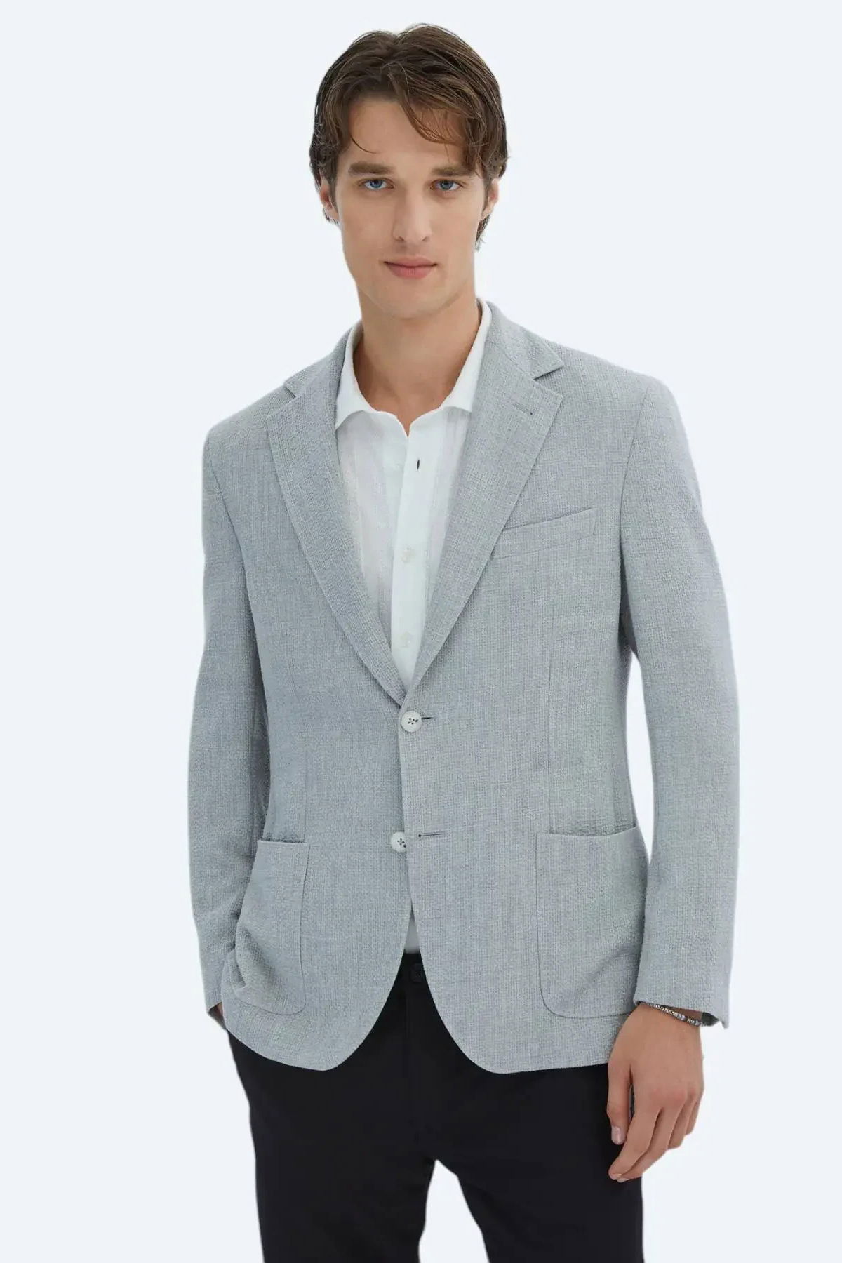Kip Erkek Desenli Modern Fit Ceket CK-2716 Gri - 1
