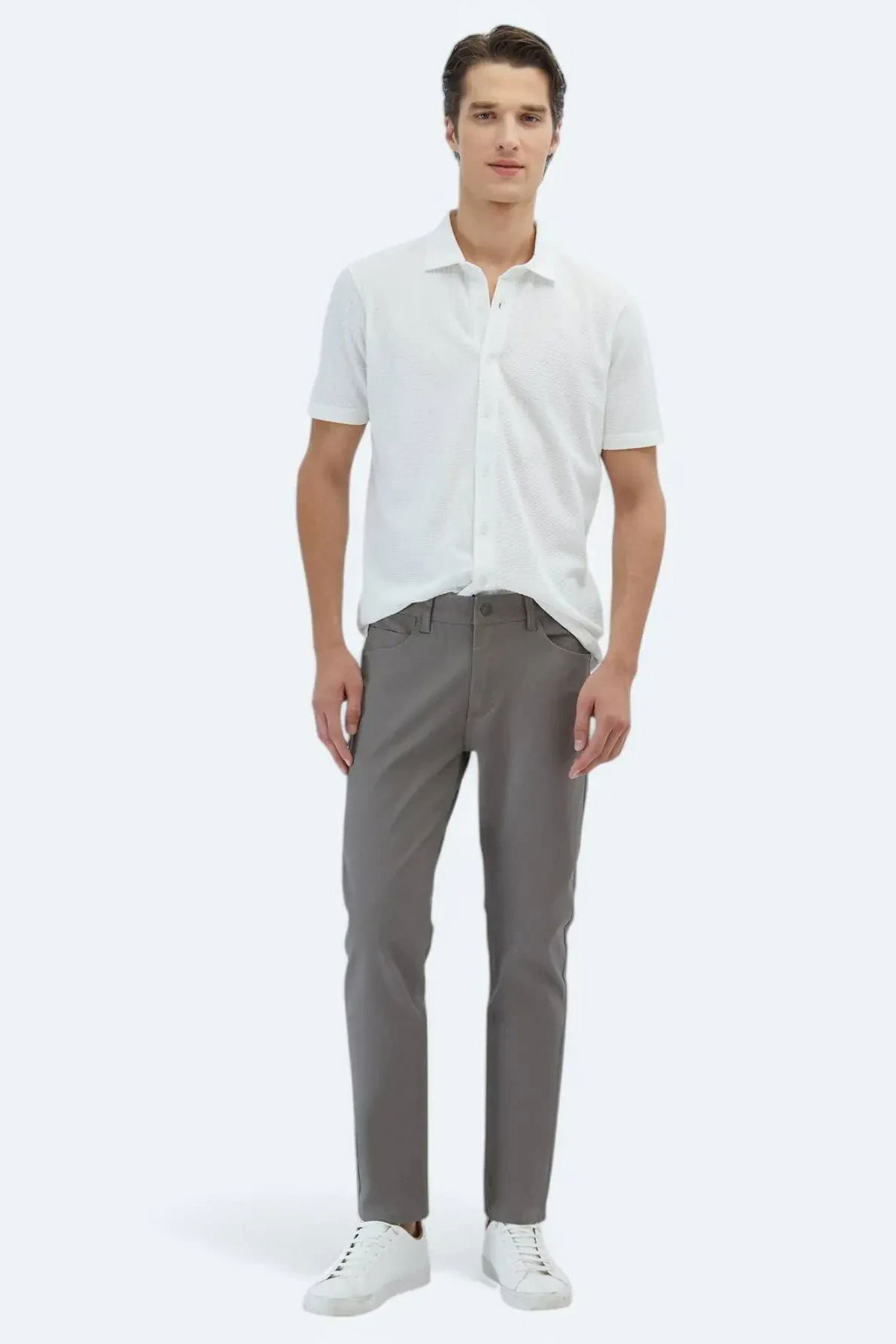Kip Erkek Desenli Regular Fit Casual %100 Pamuk Gömlek GM-5873 Beyaz - 2