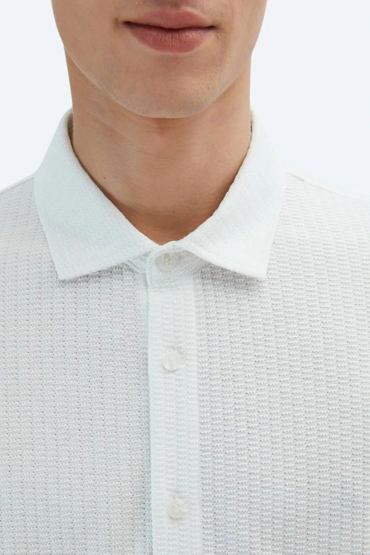 Kip Erkek Desenli Regular Fit Casual %100 Pamuk Gömlek GM-5873 Beyaz - 3