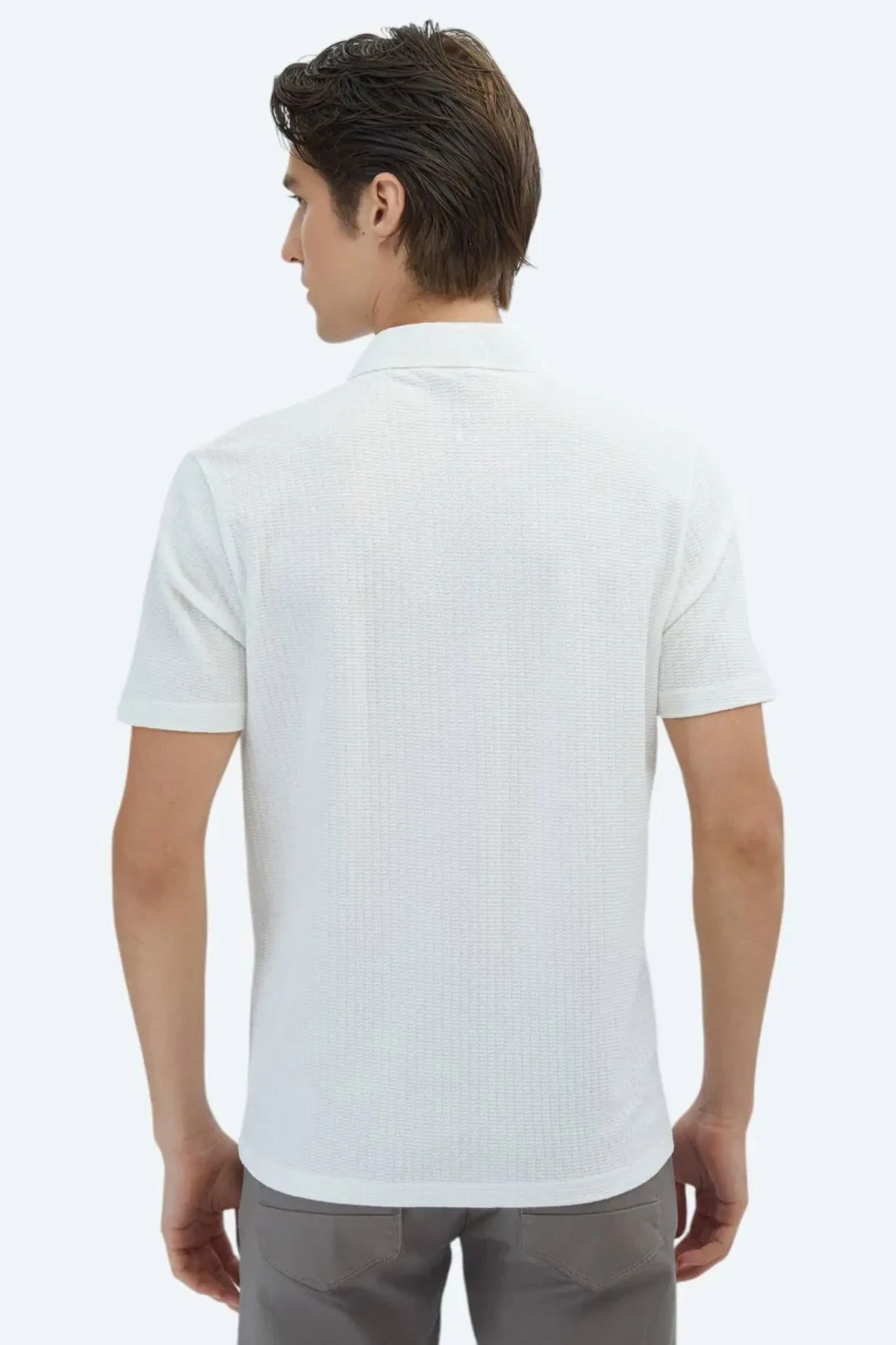 Kip Erkek Desenli Regular Fit Casual %100 Pamuk Gömlek GM-5873 Beyaz - 4