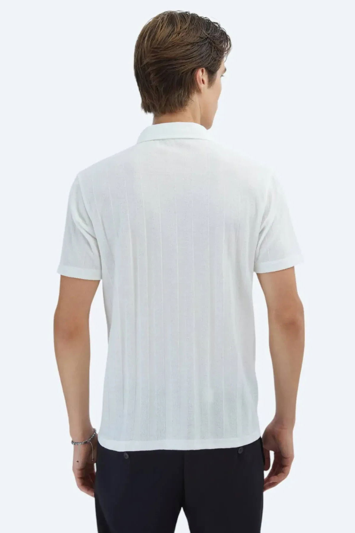 Kip Erkek Desenli Regular Fit Casual Gömlek GM-5872 Beyaz - 4
