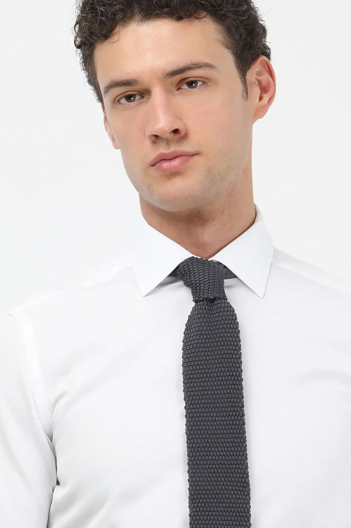 Kip Erkek Düz Slim Fit Dokuma Klasik Pamuk Karışımlı Gömlek GM-4915 Beyaz - 2