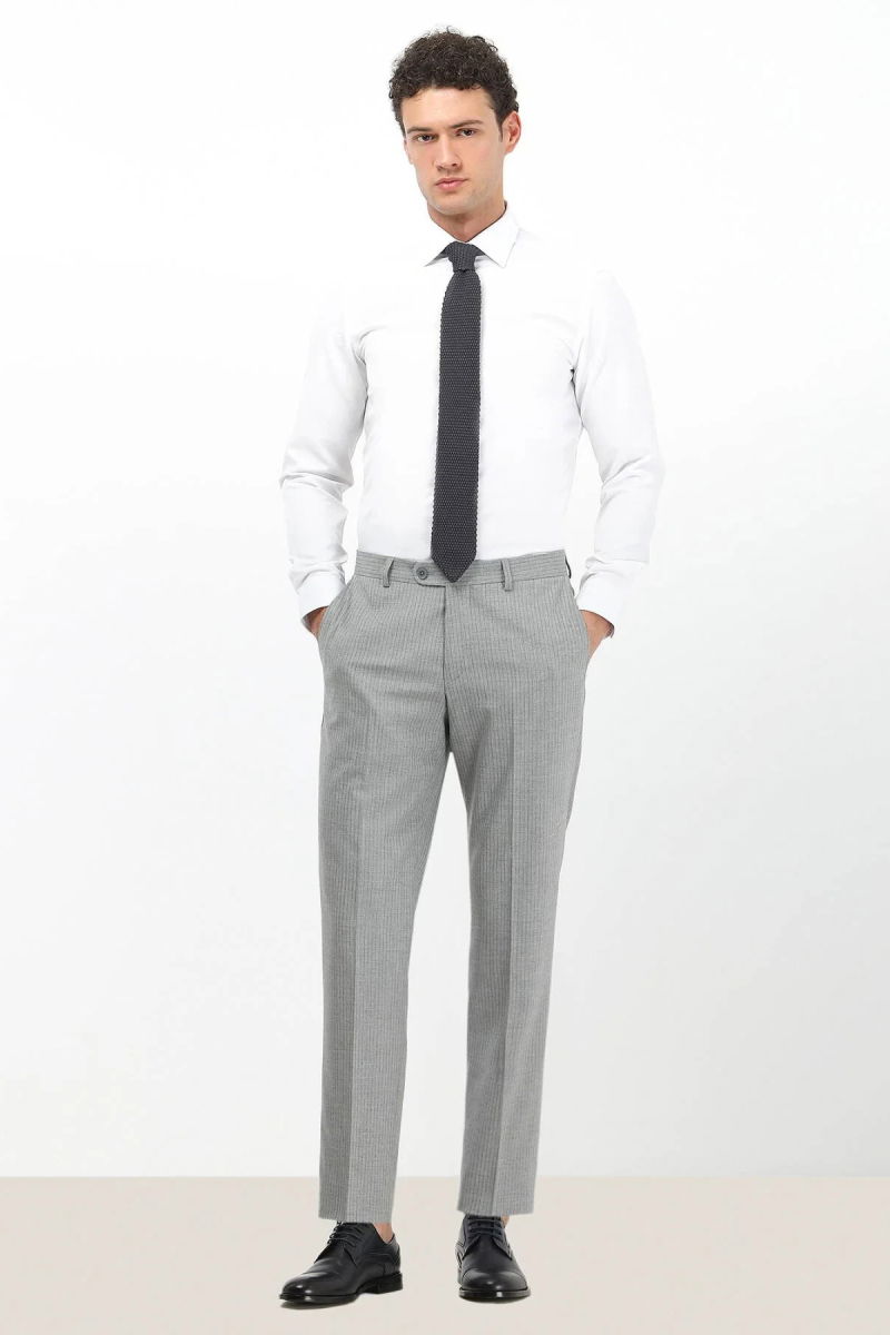 Kip Erkek Düz Slim Fit Dokuma Klasik Pamuk Karışımlı Gömlek GM-4915 Beyaz - 3