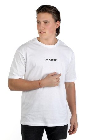 Lee Cooper Erkek Aylex O Yaka T-Shirt 242006 Beyaz - 1
