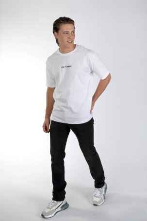 Lee Cooper Erkek Aylex O Yaka T-Shirt 242006 Beyaz - 3
