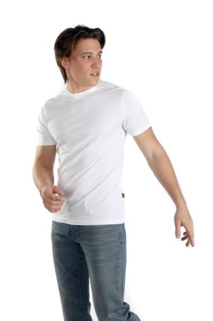 Lee Cooper Erkek Gael O Yaka T-Shirt 242015 Beyaz - 1