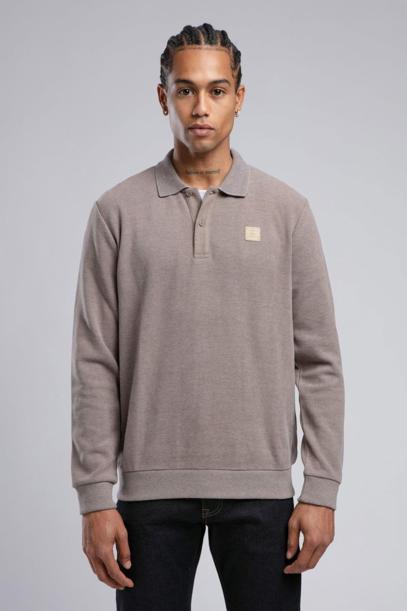 Lee Cooper Erkek Newblend Polo Yaka Sweatshirt 241043 K. Bej 