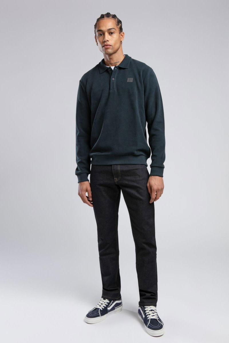 Lee Cooper Erkek Newblend Polo Yaka Sweatshirt 241043 Lacivert - 2