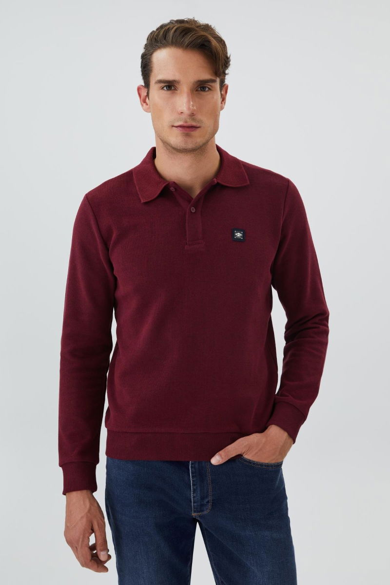 Lee Cooper Erkek Newblend Sweatshırt 241014 Bordo - 1