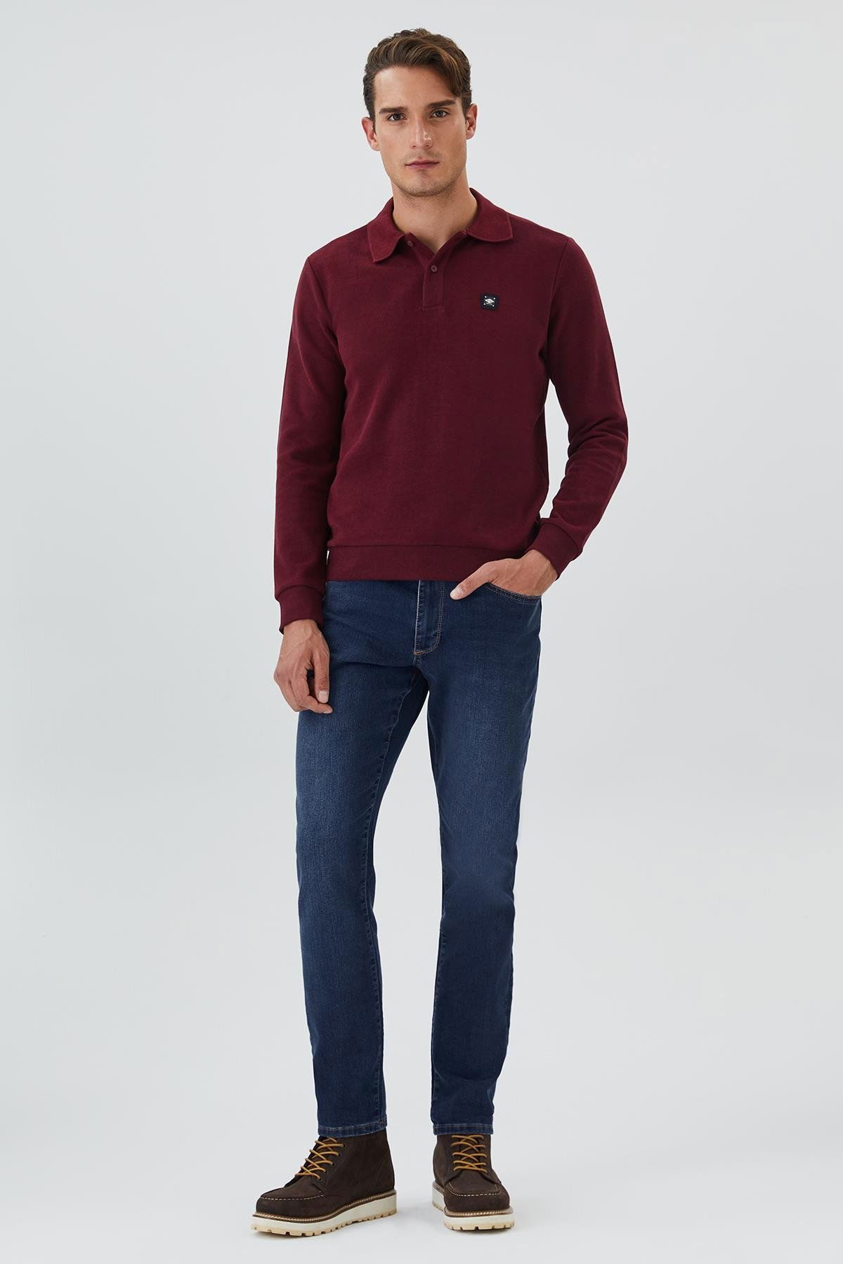 Lee Cooper Erkek Newblend Sweatshırt 241014 Bordo - 2