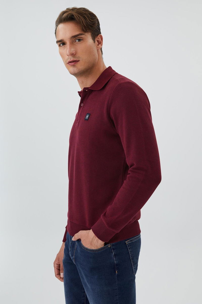 Lee Cooper Erkek Newblend Sweatshırt 241014 Bordo - 4