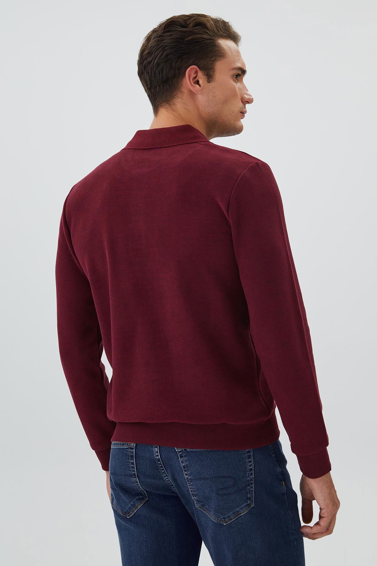 Lee Cooper Erkek Newblend Sweatshırt 241014 Bordo - 5