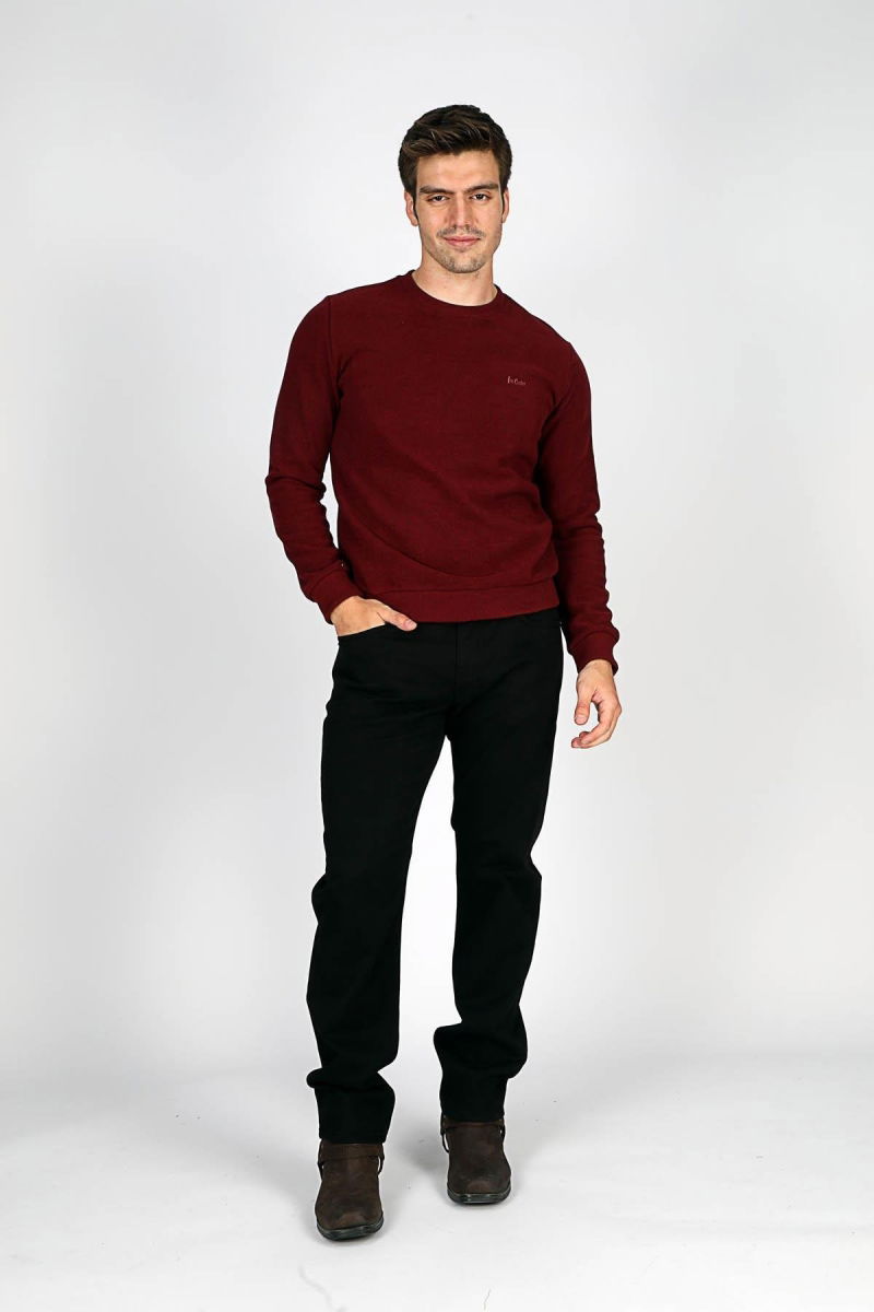 Lee Cooper Erkek Newdwade O Yaka Sweatshirt 241042 Bordo - 2