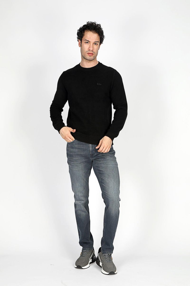 Lee Cooper Erkek Newdwade O Yaka Sweatshirt 241042 Siyah - 2