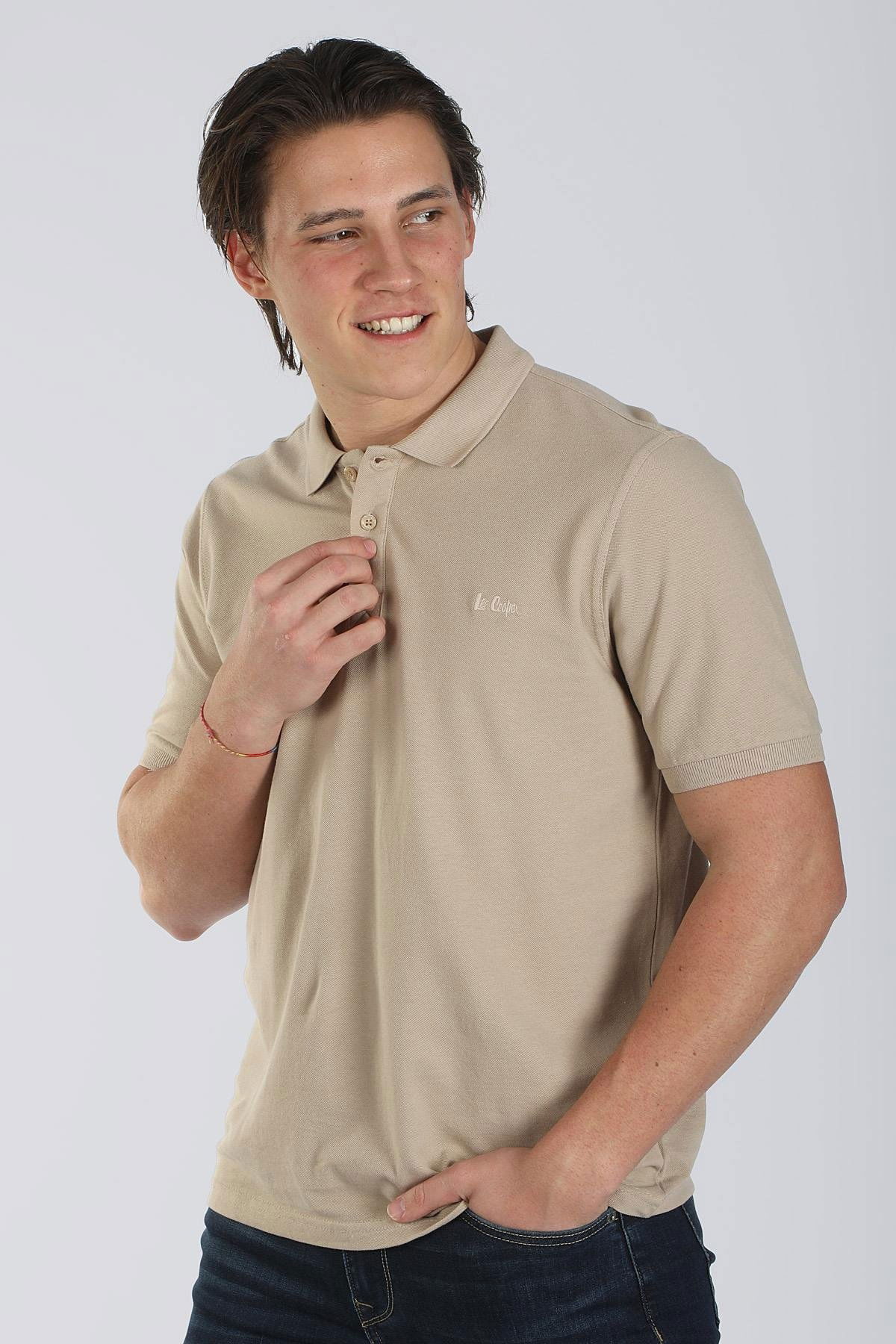 Lee Cooper Erkek Twıns 1 Pike Polo Yaka T-Shırt 242025 K. Bej - 5