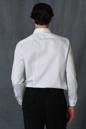 Lufian Erkek Aler Smart Comfort Fit Gömlek 111010560 Beyaz - 5