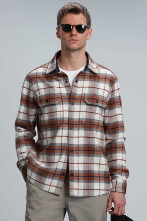 Lufian Erkek Armas Basic Regular Fit Gömlek 112010636 Kiremit - 1