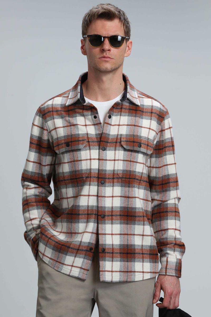 Lufian Erkek Armas Basic Regular Fit Gömlek 112010636 Kiremit - 1