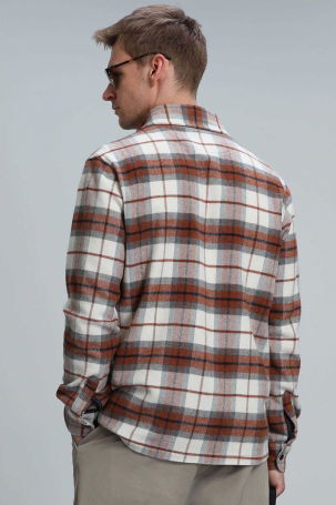 Lufian Erkek Armas Basic Regular Fit Gömlek 112010636 Kiremit - 5