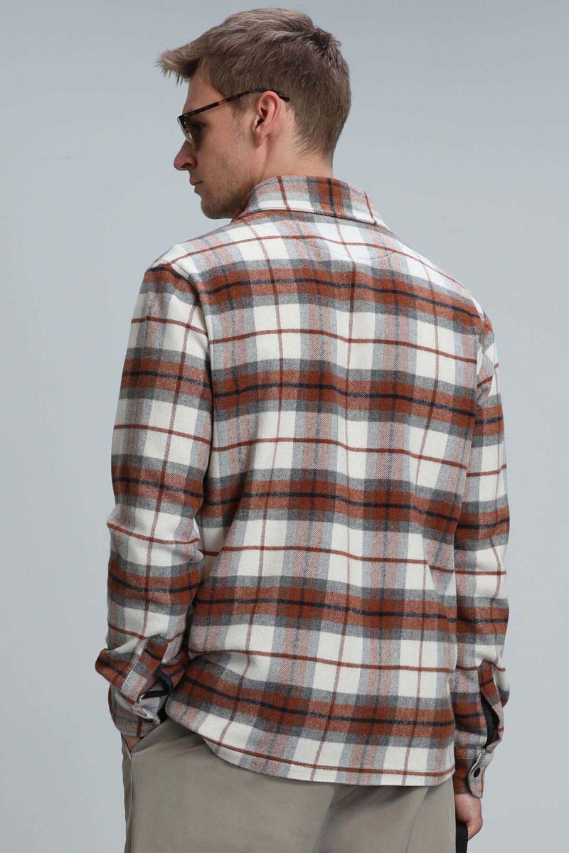 Lufian Erkek Armas Basic Regular Fit Gömlek 112010636 Kiremit - 5