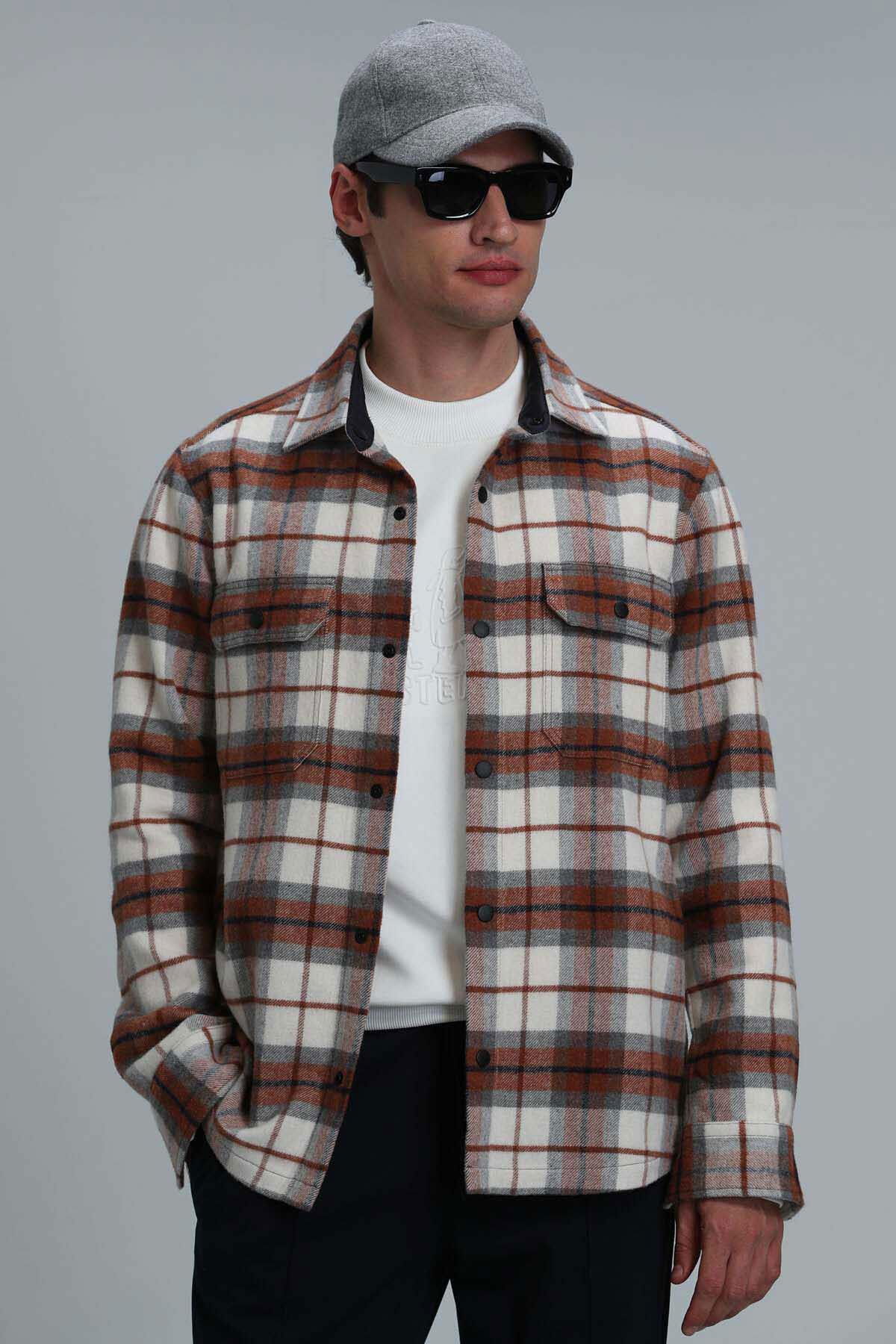 Lufian Erkek Armas Basic Regular Fit Gömlek 112010636 Kiremit - 4