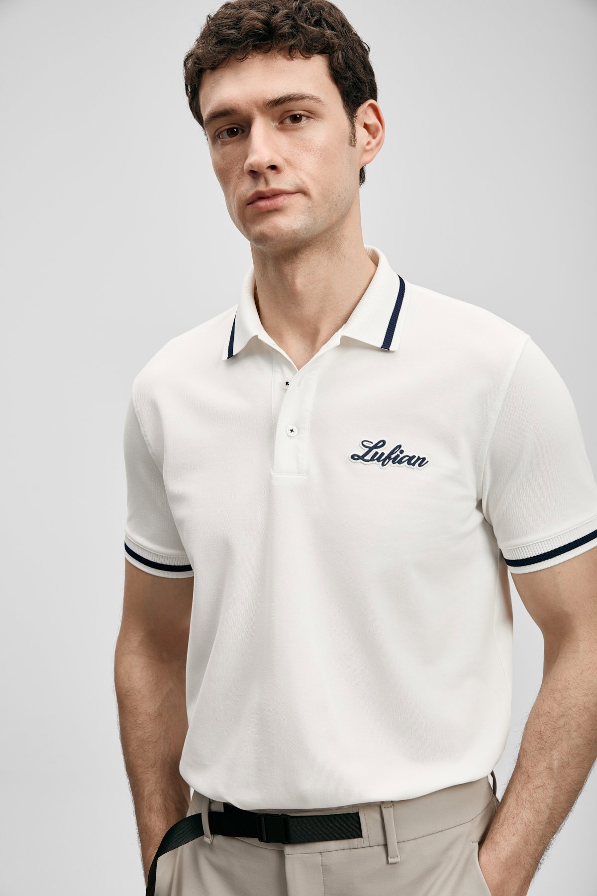 Lufian Erkek Artos Smart Polo T-Shirt 111040249 Kırık Beyaz - 3