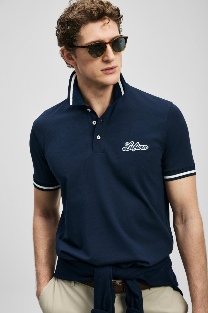 Lufian Erkek Artos Smart Polo T-Shirt 111040249 Lacivert - Lufian