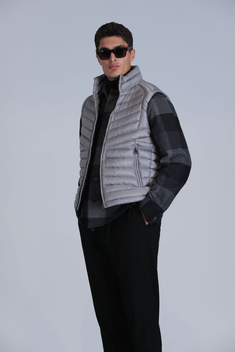 Lufian Erkek Axel Kaz Tüyü Yelek 112130019 Gri - Lufian