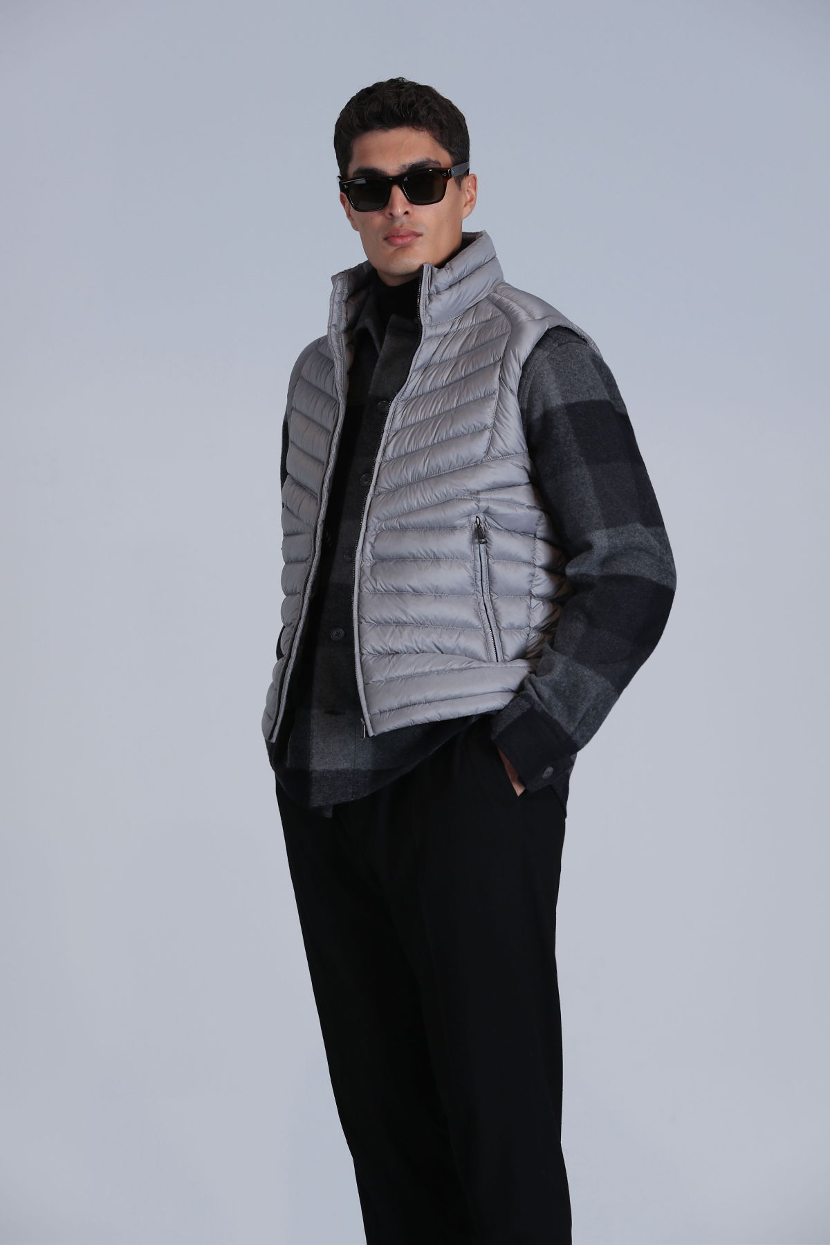 Lufian Erkek Axel Kaz Tüyü Yelek 112130019 Gri - 1