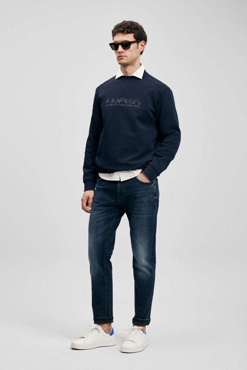 Lufian Erkek Benedıc Smart Slim Fit Jean Pantolon 111200222 Koyu Lacivert - 2