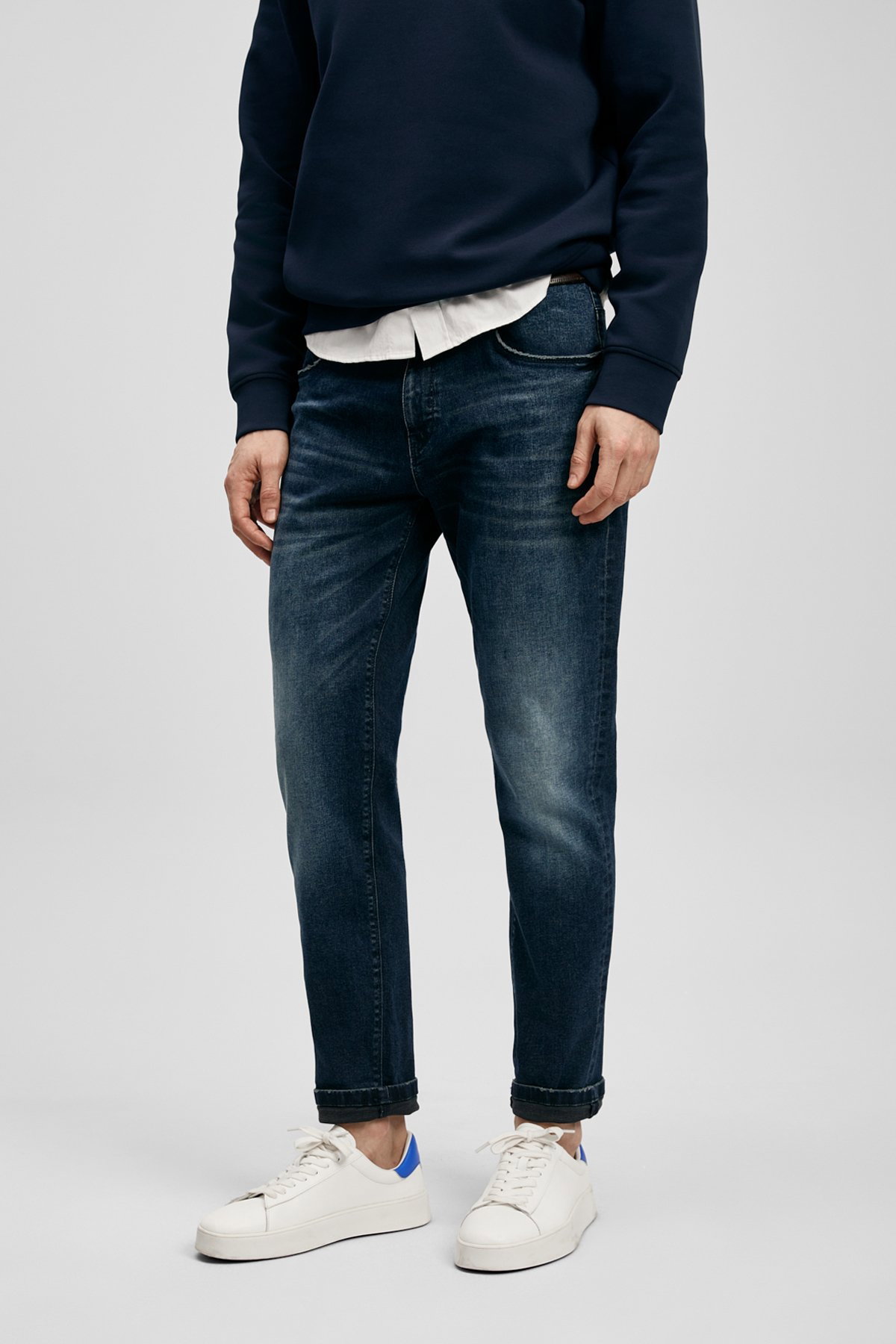 Lufian Erkek Benedıc Smart Slim Fit Jean Pantolon 111200222 Koyu Lacivert - 3