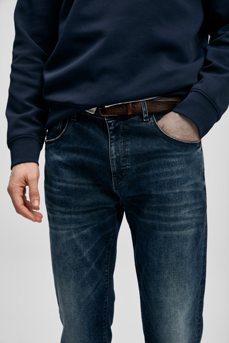 Lufian Erkek Benedıc Smart Slim Fit Jean Pantolon 111200222 Koyu Lacivert - 4