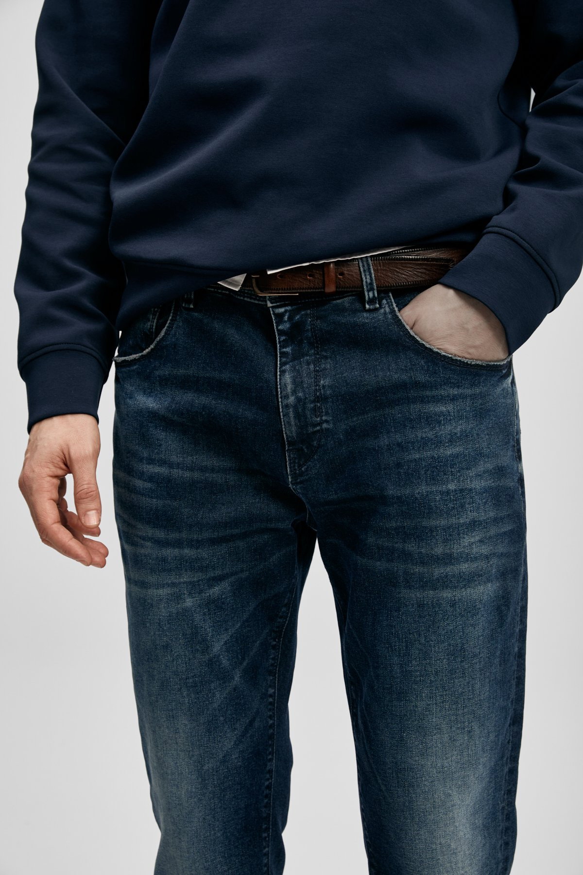 Lufian Erkek Benedıc Smart Slim Fit Jean Pantolon 111200222 Koyu Lacivert - 4