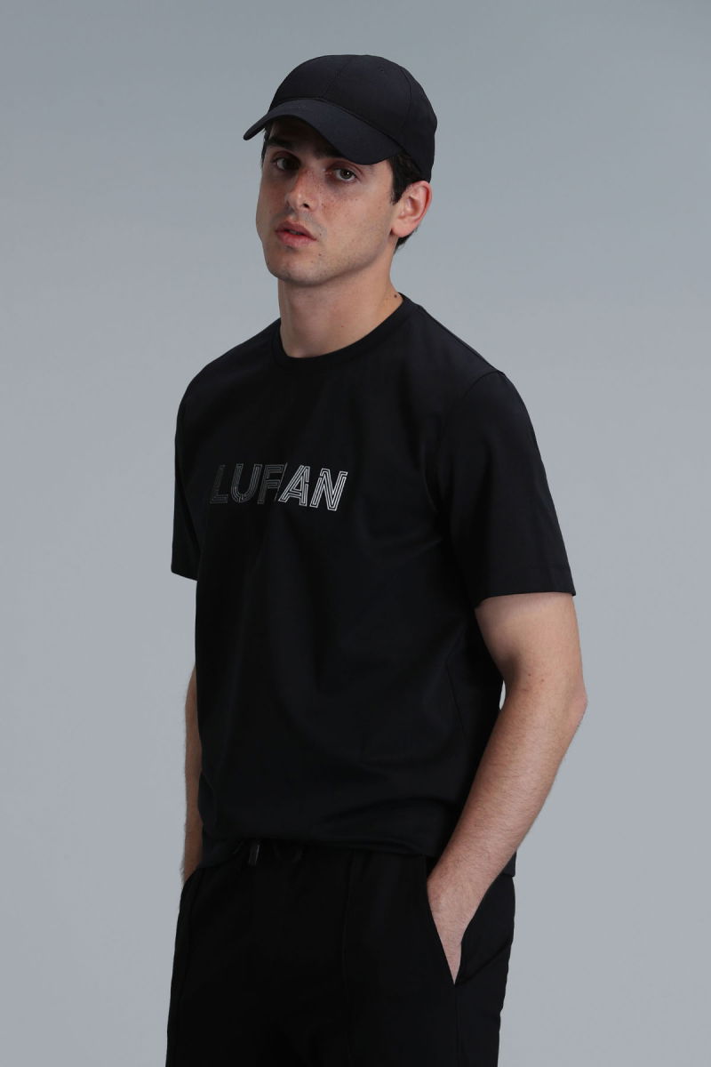 Lufian Erkek Benjamın Modern Grafik T-Shirt 111020197 Siyah - 3