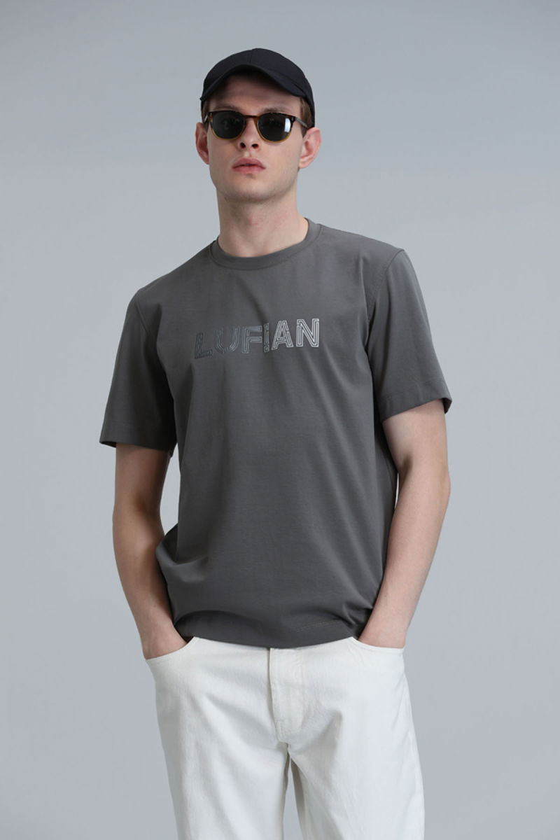 Lufian Erkek Benjamın Modern Grafik T-Shirt 111020197 Yeşil - 1