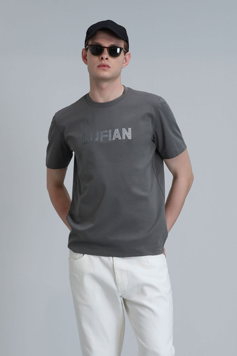 Lufian Erkek Benjamın Modern Grafik T-Shirt 111020197 Yeşil - 3