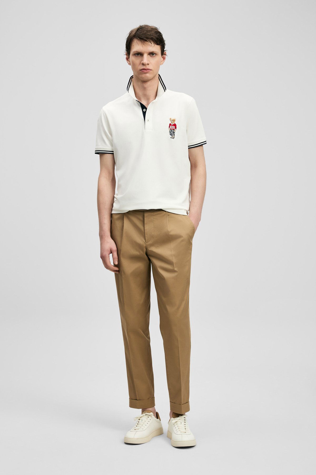 Lufian Erkek Brady Smart Polo T-Shirt 111040245 Kırık Beyaz - 1