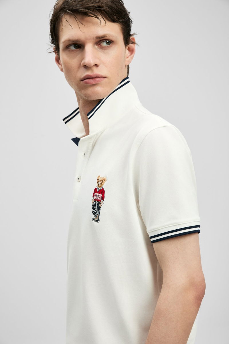 Lufian Erkek Brady Smart Polo T-Shirt 111040245 Kırık Beyaz - 3