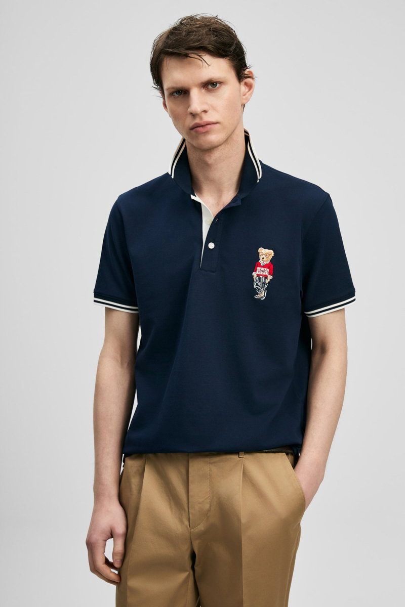 Lufian Erkek Brady Smart Polo T-Shirt 111040245 Lacivert - Lufian