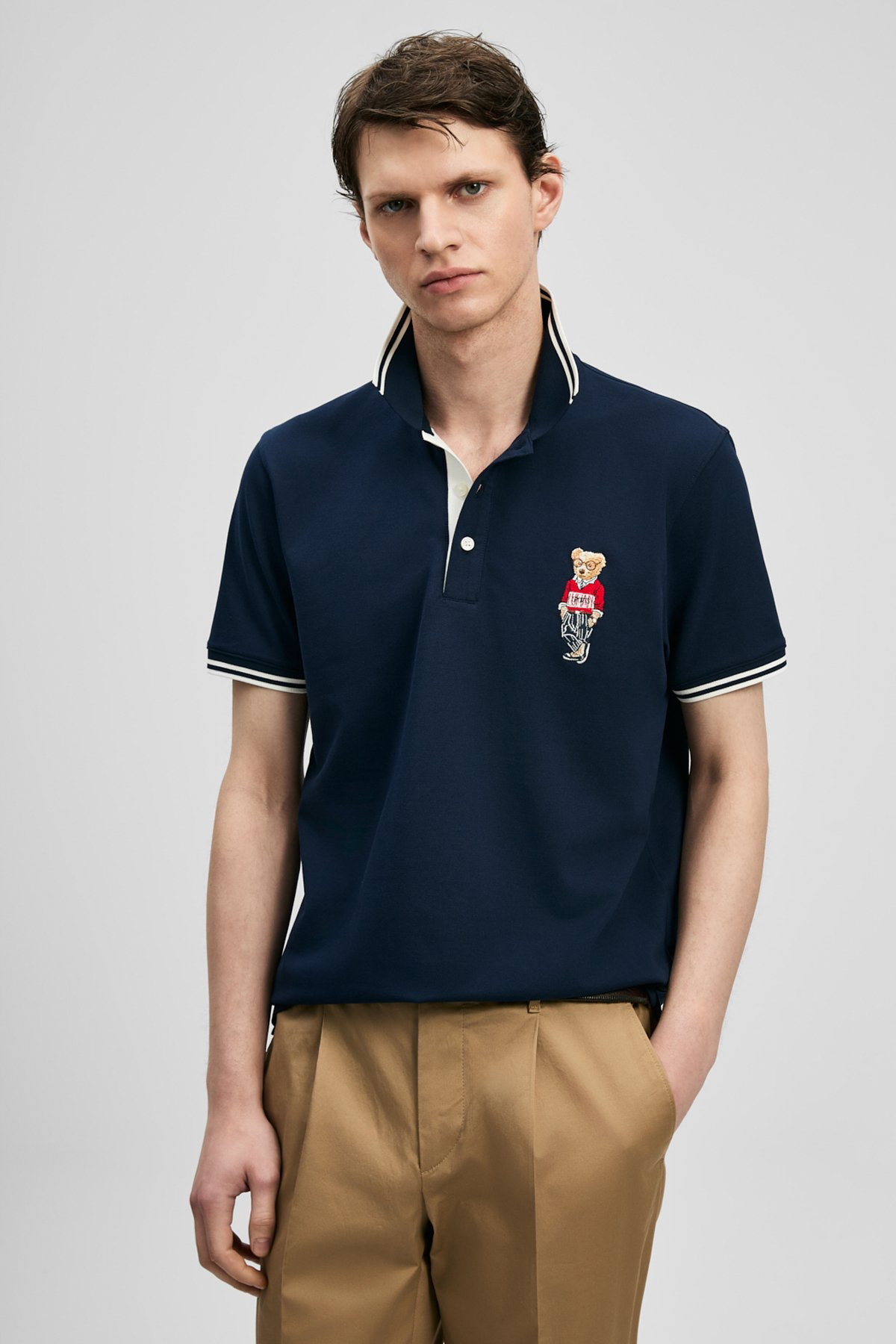 Lufian Erkek Brady Smart Polo T-Shirt 111040245 Lacivert - 1