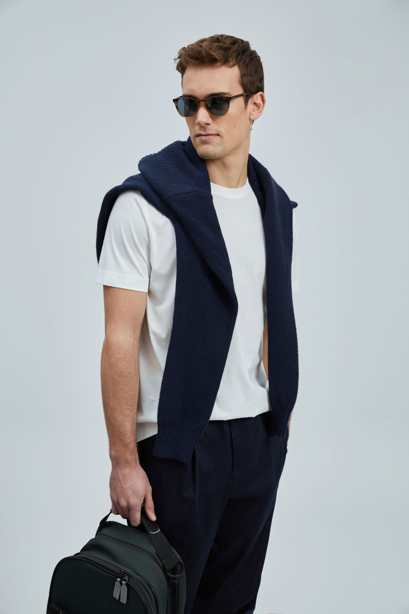 Lufian Erkek Bran Modern Grafik T-Shirt 111020262 Kırık Beyaz - 3
