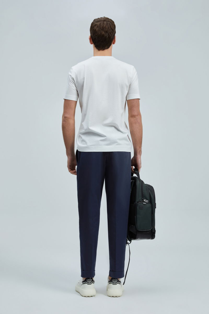 Lufian Erkek Bran Modern Grafik T-Shirt 111020262 Kırık Beyaz - 4