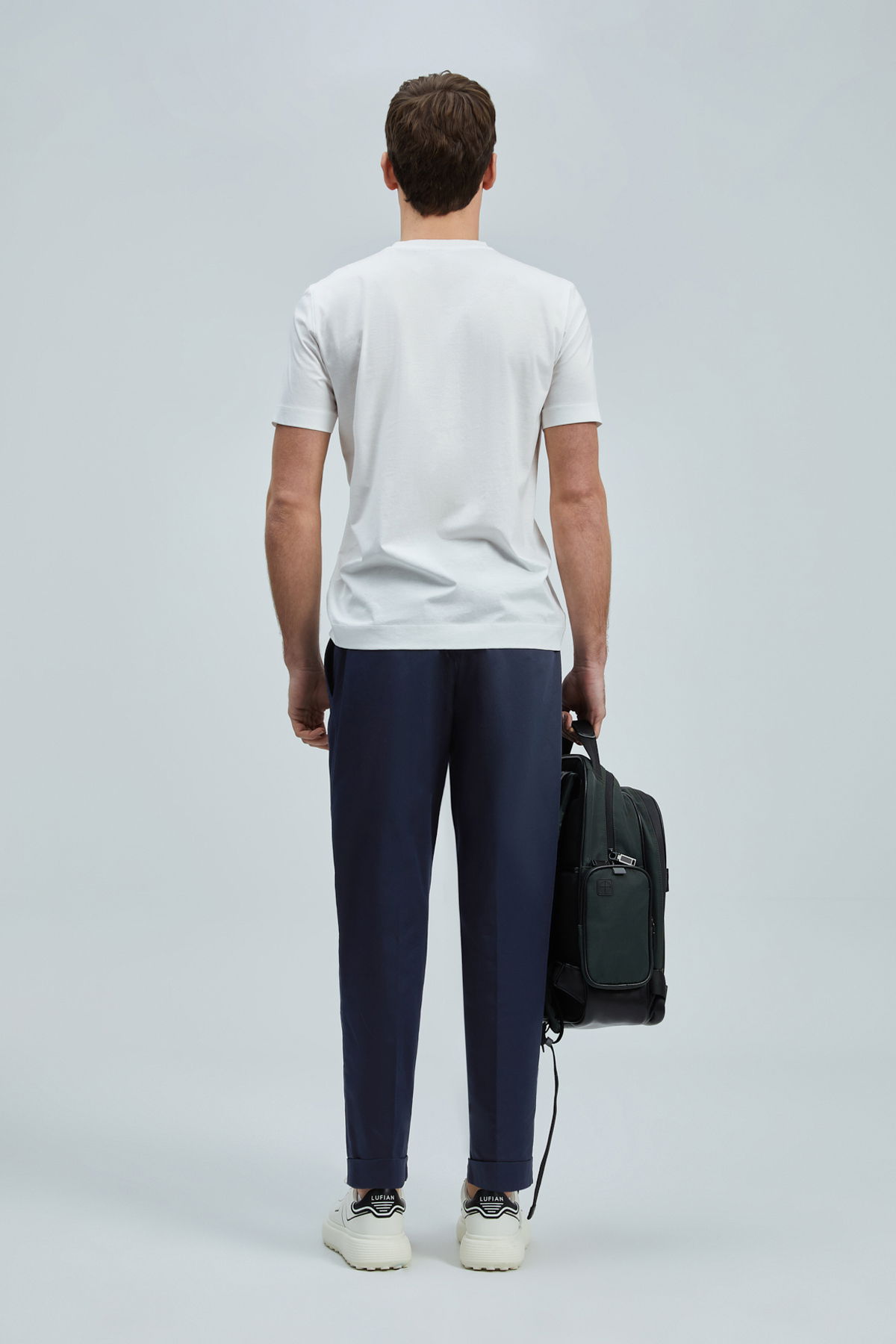 Lufian Erkek Bran Modern Grafik T-Shirt 111020262 Kırık Beyaz - 4