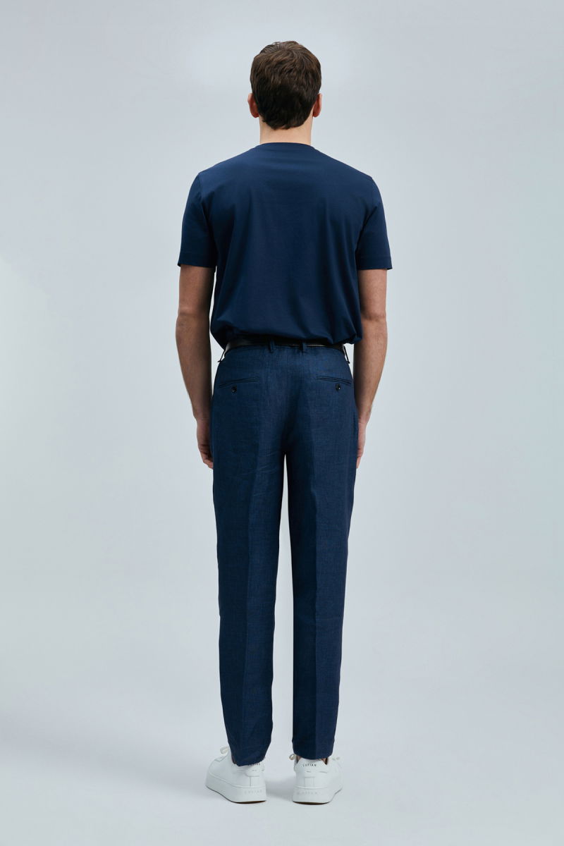 Lufian Erkek Bran Modern Grafik T-Shirt 111020262 Lacivert - 4