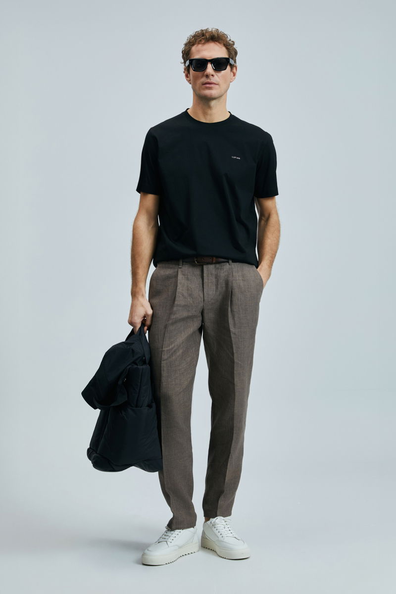 Lufian Erkek Bran Modern Grafik T-Shirt 111020262 Siyah - 1