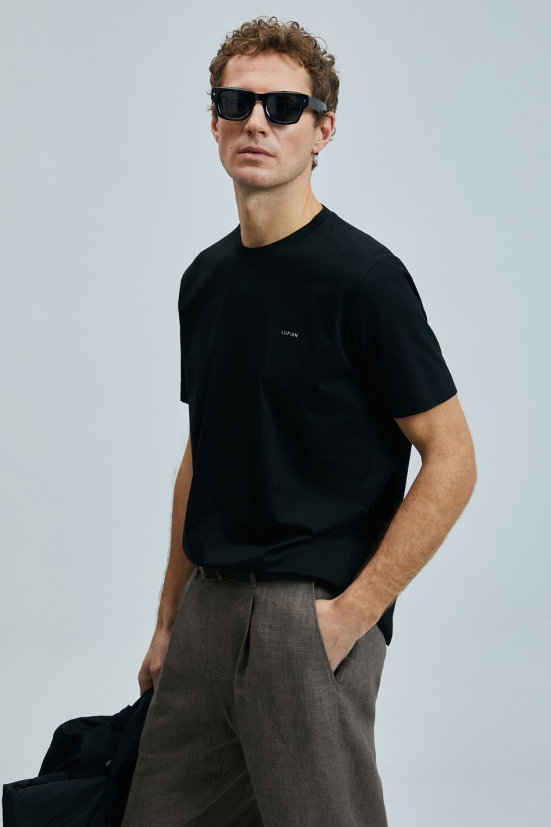 Lufian Erkek Bran Modern Grafik T-Shirt 111020262 Siyah - 2