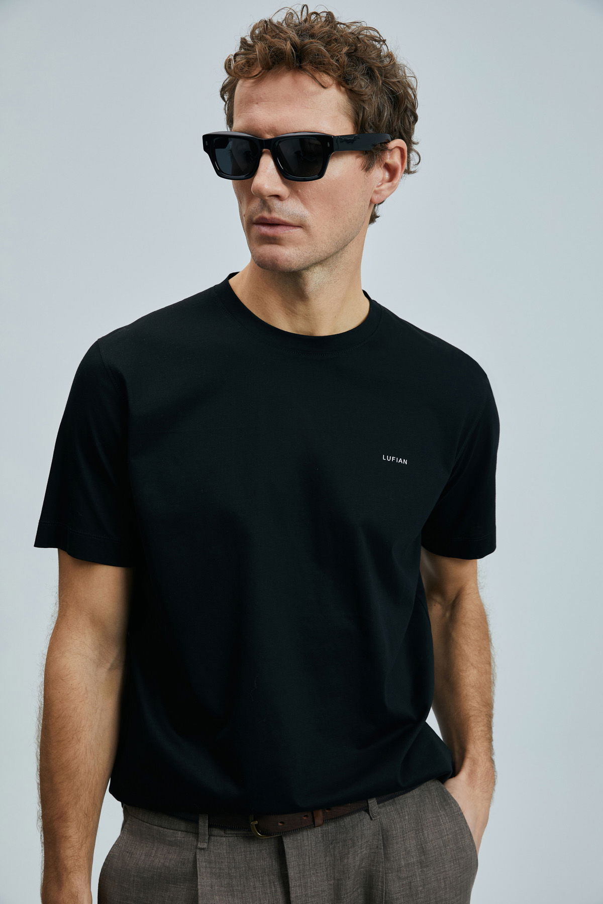 Lufian Erkek Bran Modern Grafik T-Shirt 111020262 Siyah - 3