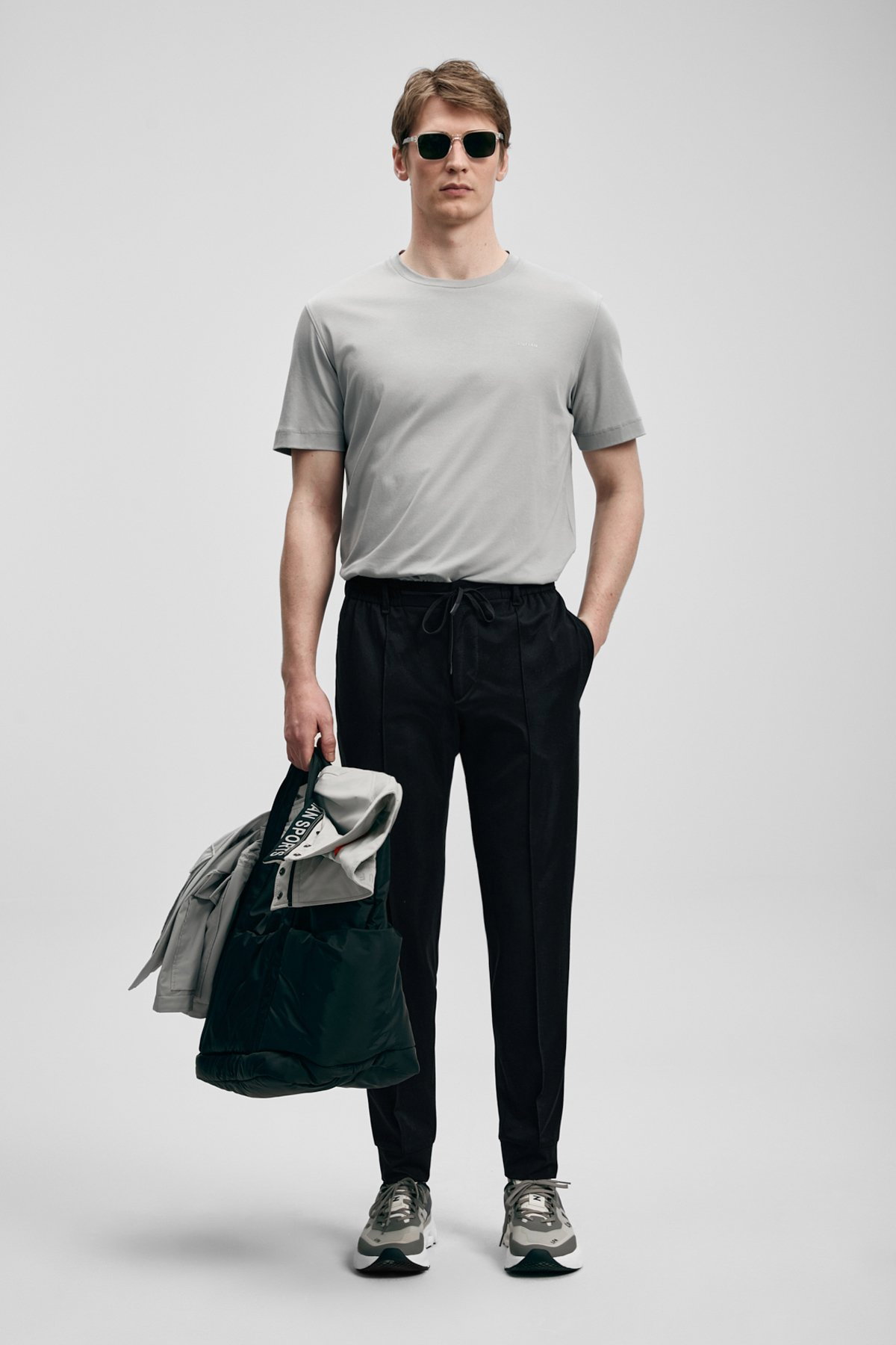 Lufian Erkek Bran Modern Grafik T-Shirt 111020321 Gri - 1