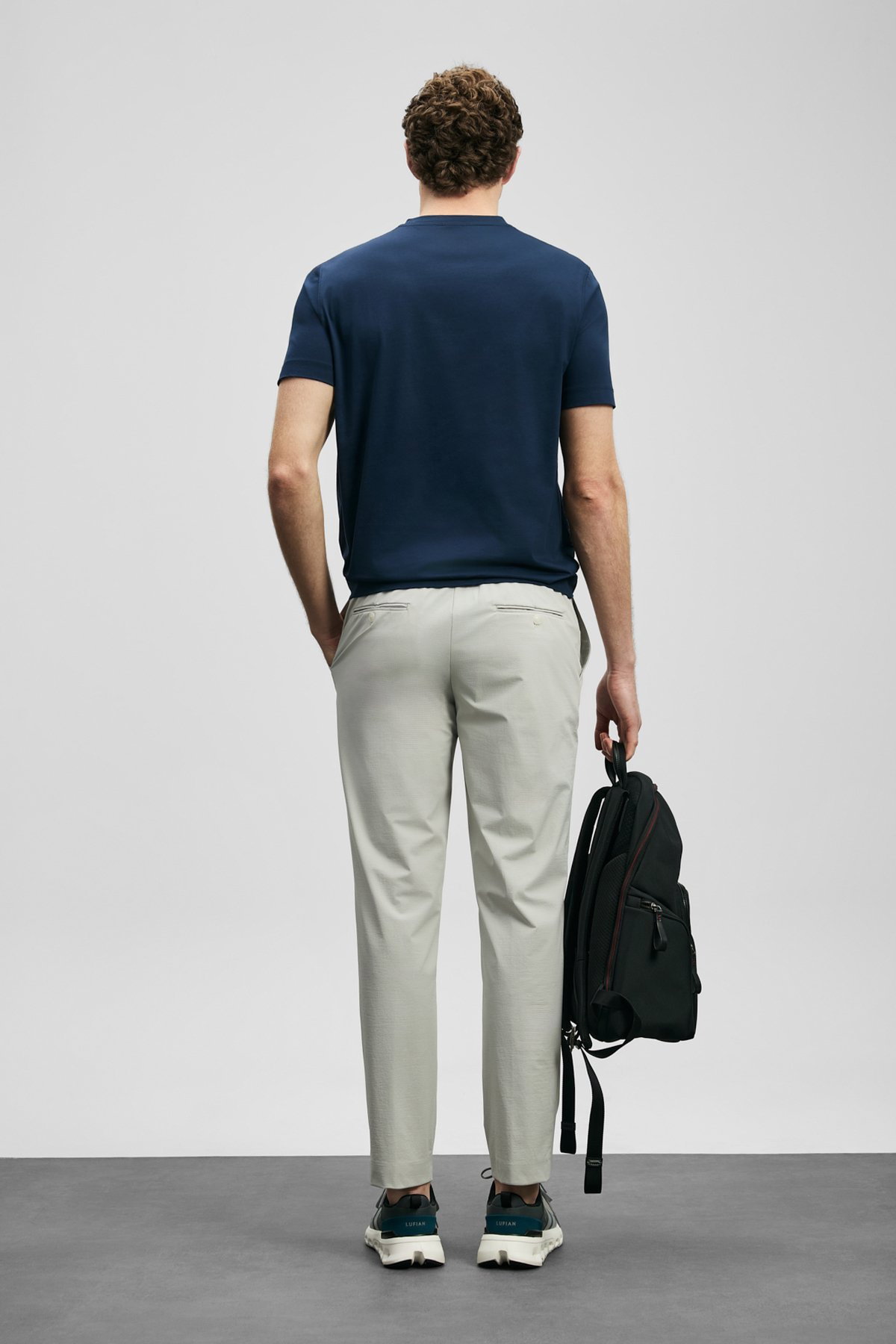 Lufian Erkek Bran Modern Grafik T-Shirt 111020321 Lacivert - 4