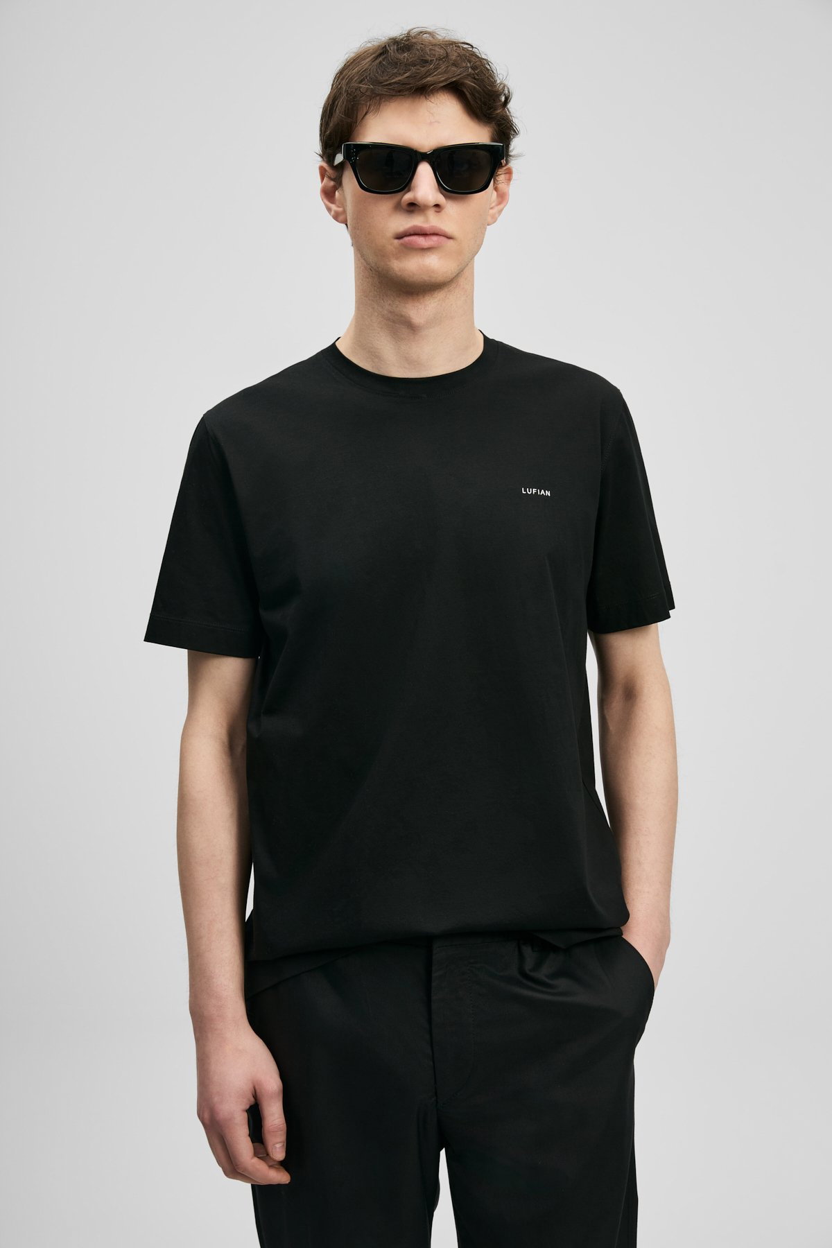 Lufian Erkek Bran Modern Grafik T-Shirt 111020321 Siyah - 1